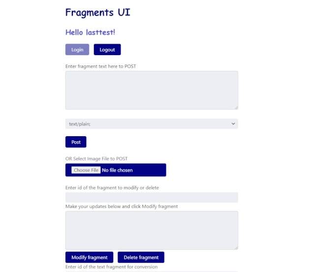 Fragments MicroService UI (Frontend)